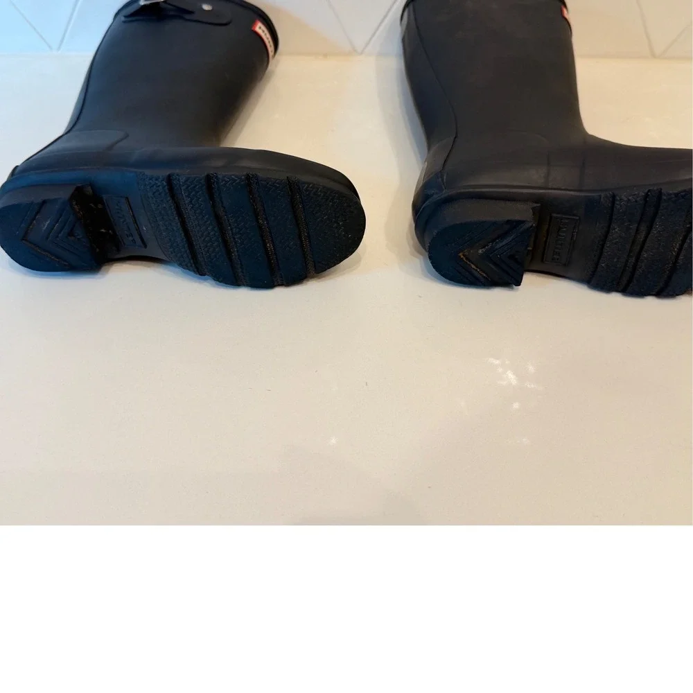 Hunter Kids Original Tall Rain Boots Matte Navy US Big Kids Size 1 Waterproof